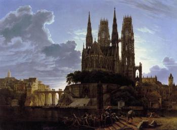 Karl Friedrich Schinkel : Medieval Town By Water